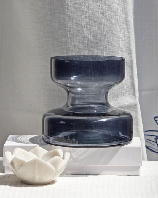 Slate Grey Glass Vase Short (2 inch)