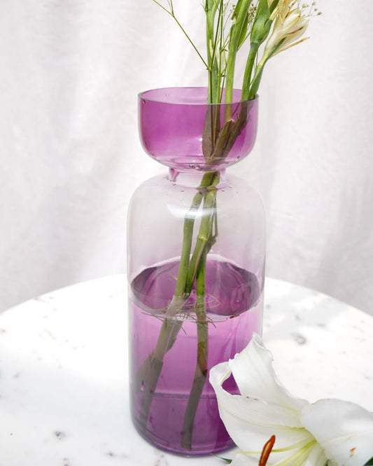 Tinted Grande Glass Vase Lilac