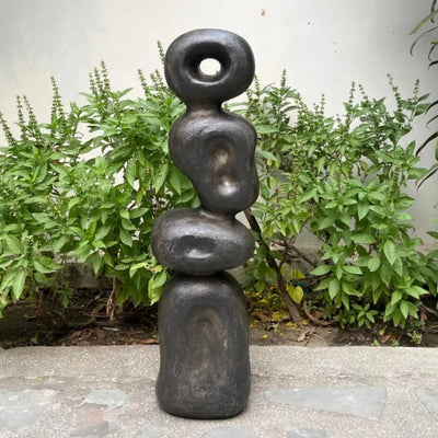 Black Ren Fibre Glass Sculpture Showpiece