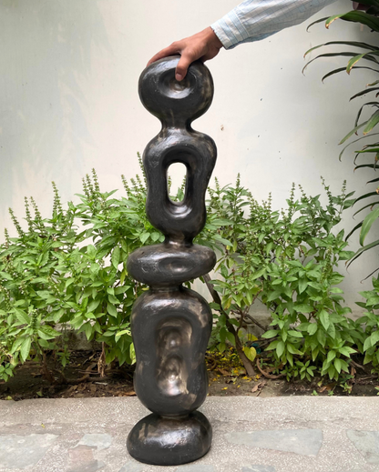 Black Ren Fibre Glass Sculpture Showpiece Large