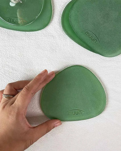 Frosted Glass Coasters | Set Of 4 Green