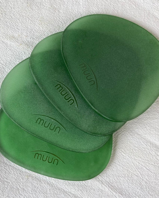 Frosted Glass Coasters | Set Of 4 Green