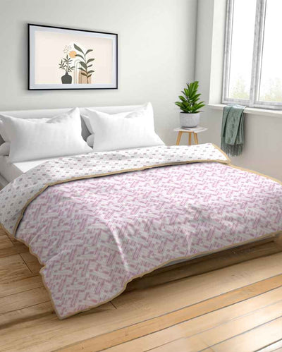 Doharease Pink Cotton Double Bed Dohar | 87 x 94 inches