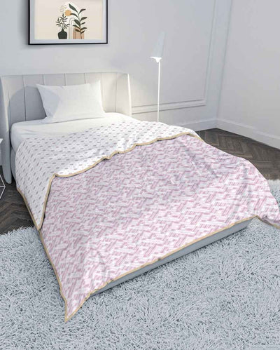 Quiltloom Pink Cotton Single Bed Dohars | Set of 2 | 60 x 88 inches
