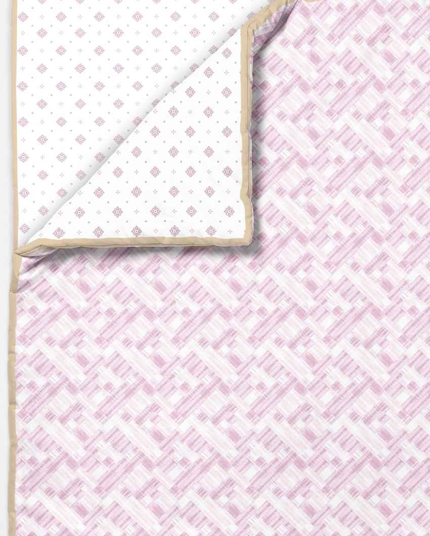 Quiltloom Pink Cotton Single Bed Dohars | Set of 2 | 60 x 88 inches