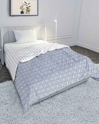 Velvetnest Blue Cotton Single Bed Dohars | Set of 2 | 61 x 88 inches