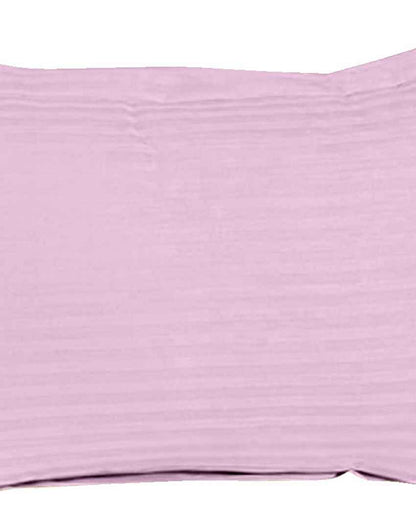 Threadtuck Baby Pink Cotton Satin Single Bed Sheet With Pillow Cover | Pack of 2