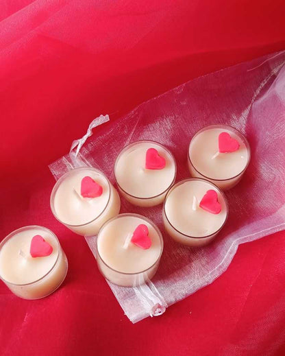 Mini Heart Tealight Candle Set | Set of 6 , Set of 12 , Setof 18 , Set of 24 |  1.3 x 1 inches