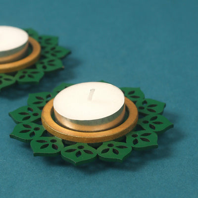 Royal Green Mini Tea Light Holder | Set of 2 Default Title