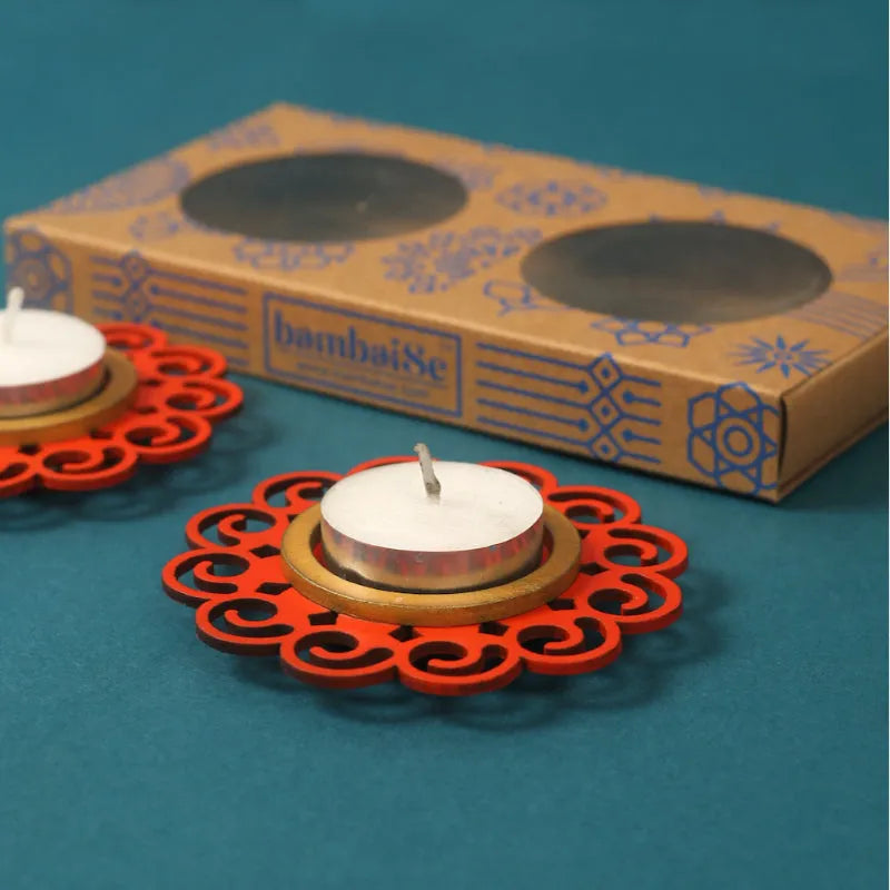 Holy Orange Mini Tea Light Holder | Set of 2 Default Title