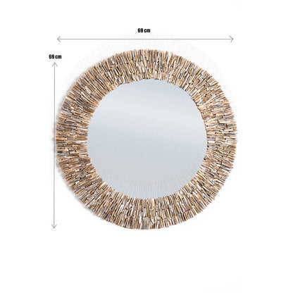 Premium Mother of Pearl Multicolor Shell Decorative Wall Mirror | 27 inches