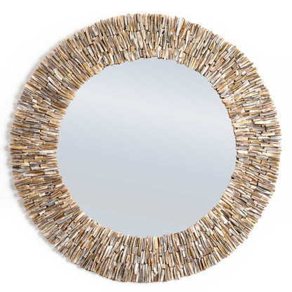 Premium Mother of Pearl Multicolor Shell Decorative Wall Mirror | 27 inches