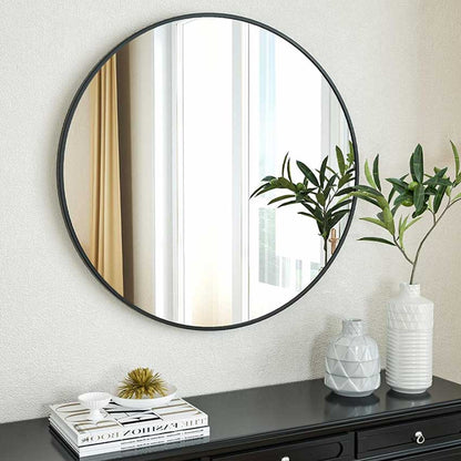 Aesthetic Black Round Wall Mirror