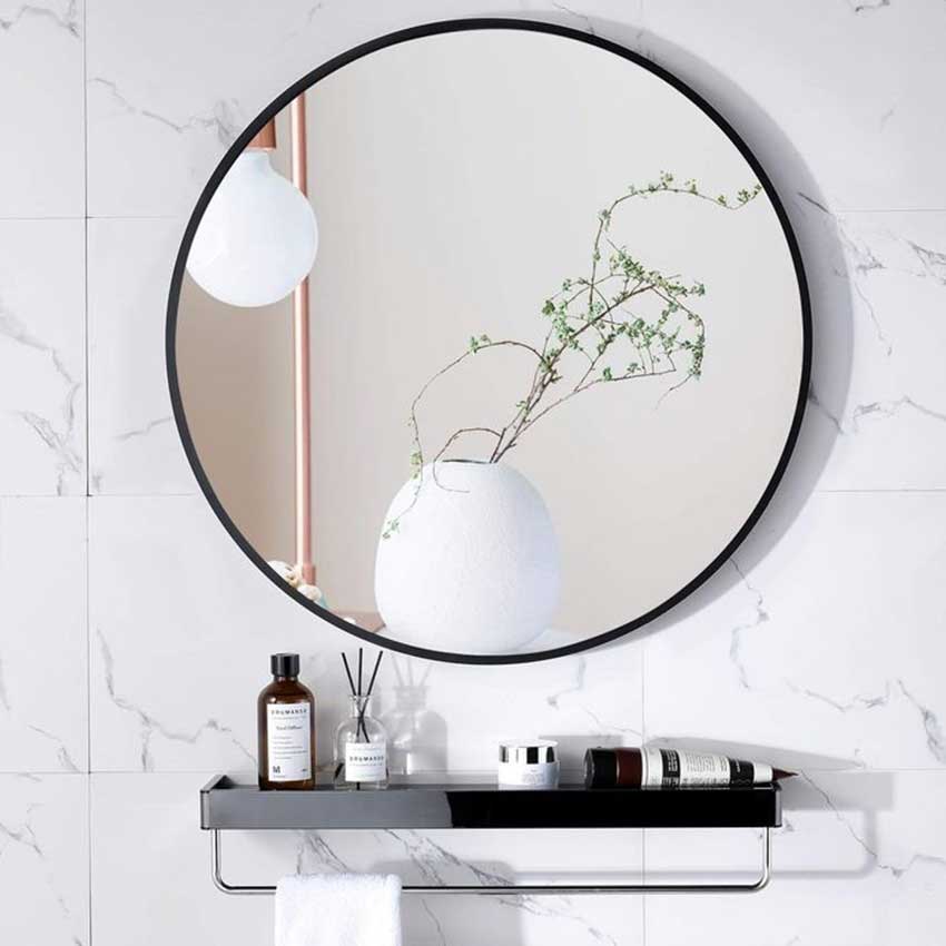 Aesthetic Black Round Wall Mirror