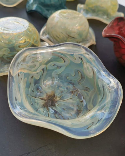 Misty Pearl Glass Art Bowl