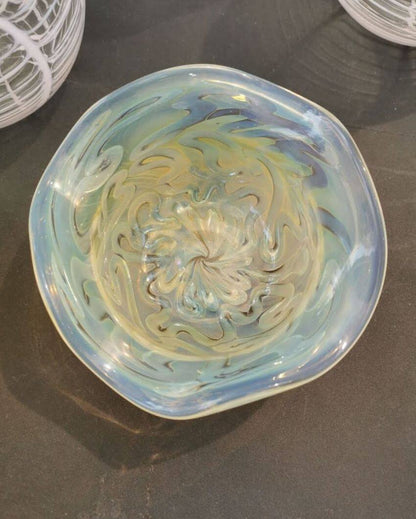 Misty Pearl Glass Art Bowl