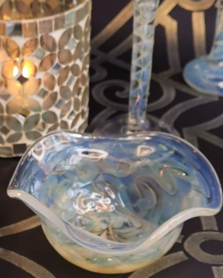 Misty Pearl Glass Art Bowl