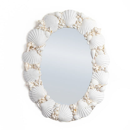 Stylish White Burma Shell Decorative Wall Mirror | 20 x 25 inches