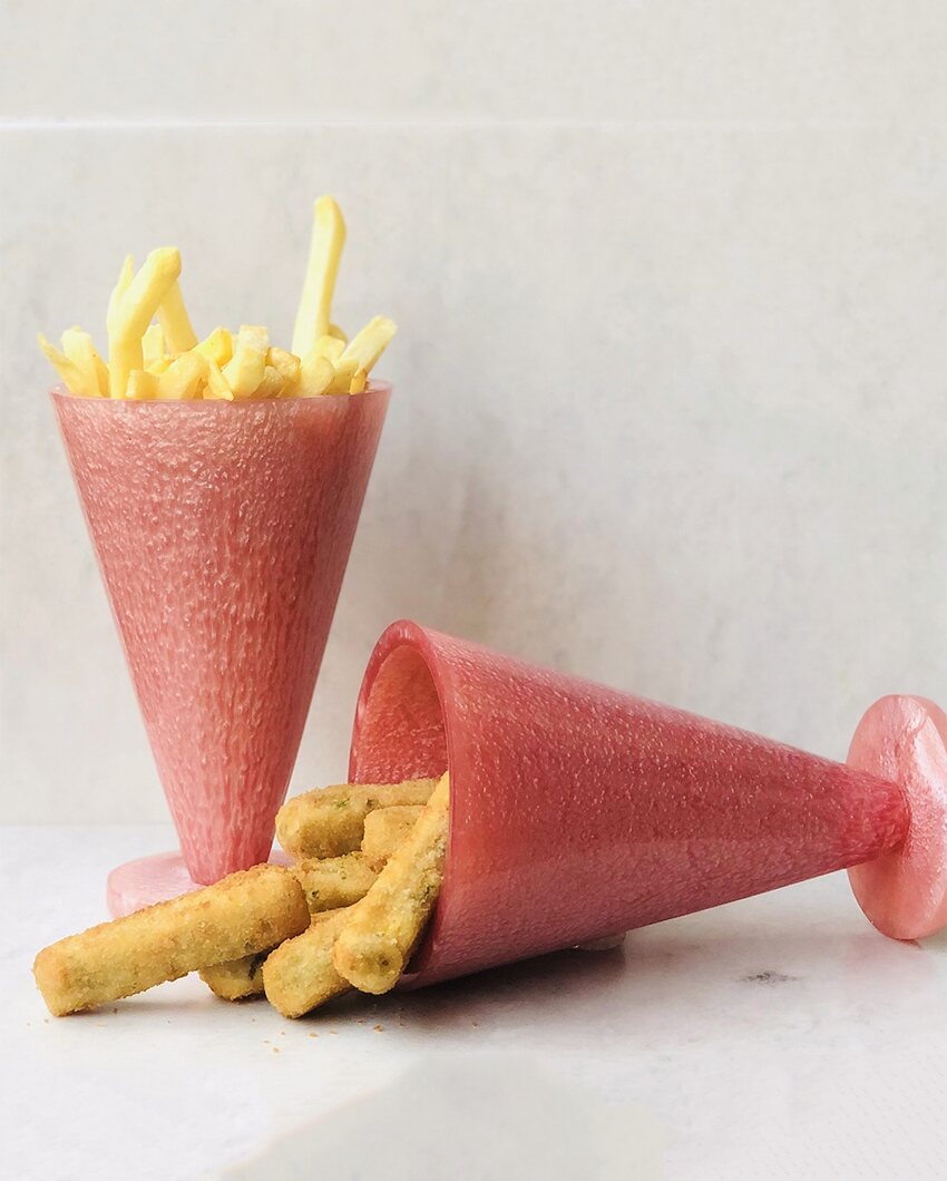 Cone Shaped Wooden Snack Holder | 4 x 6 inches