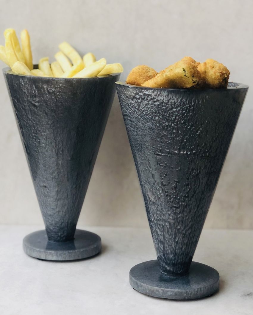 Cone Shaped Wooden Snack Holder | 4 x 6 inches