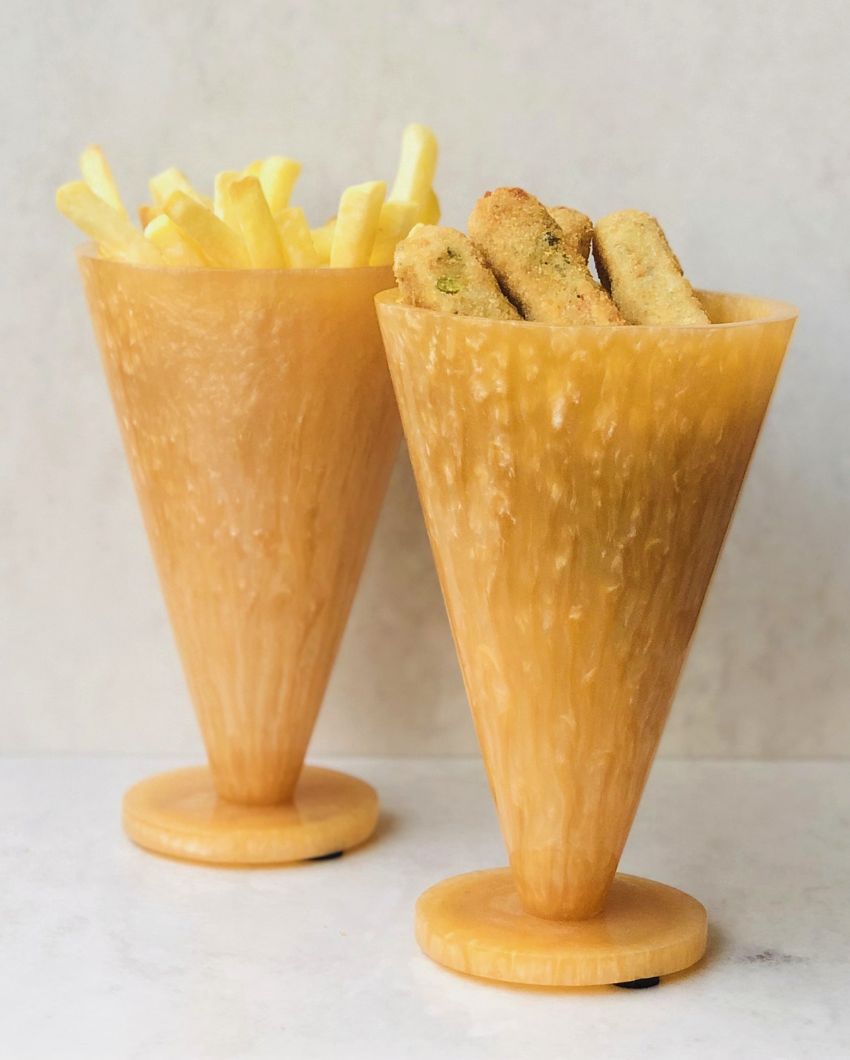 Cone Shaped Wooden Snack Holder | 4 x 6 inches