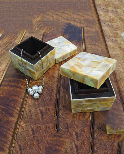 Mop Ring Jewellery Boxes | Set Of 2 | 2 x 2 inches