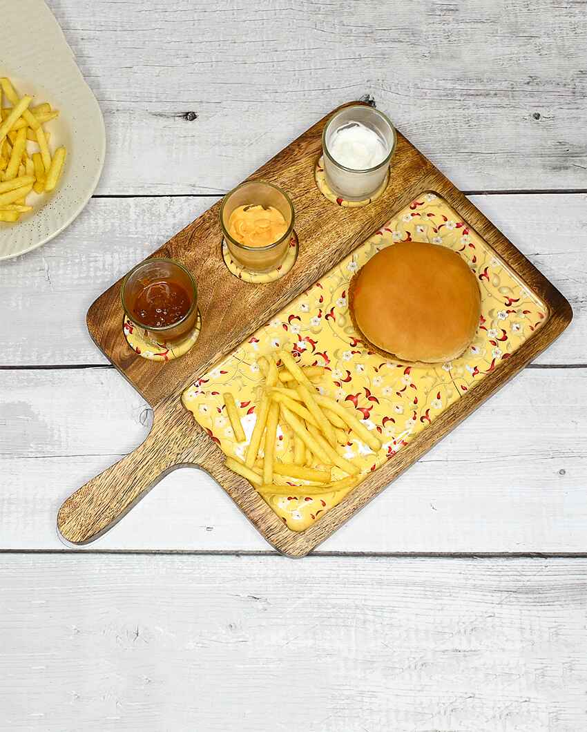 Bright Mango Wood Snack Platter | 9 x 15 inches