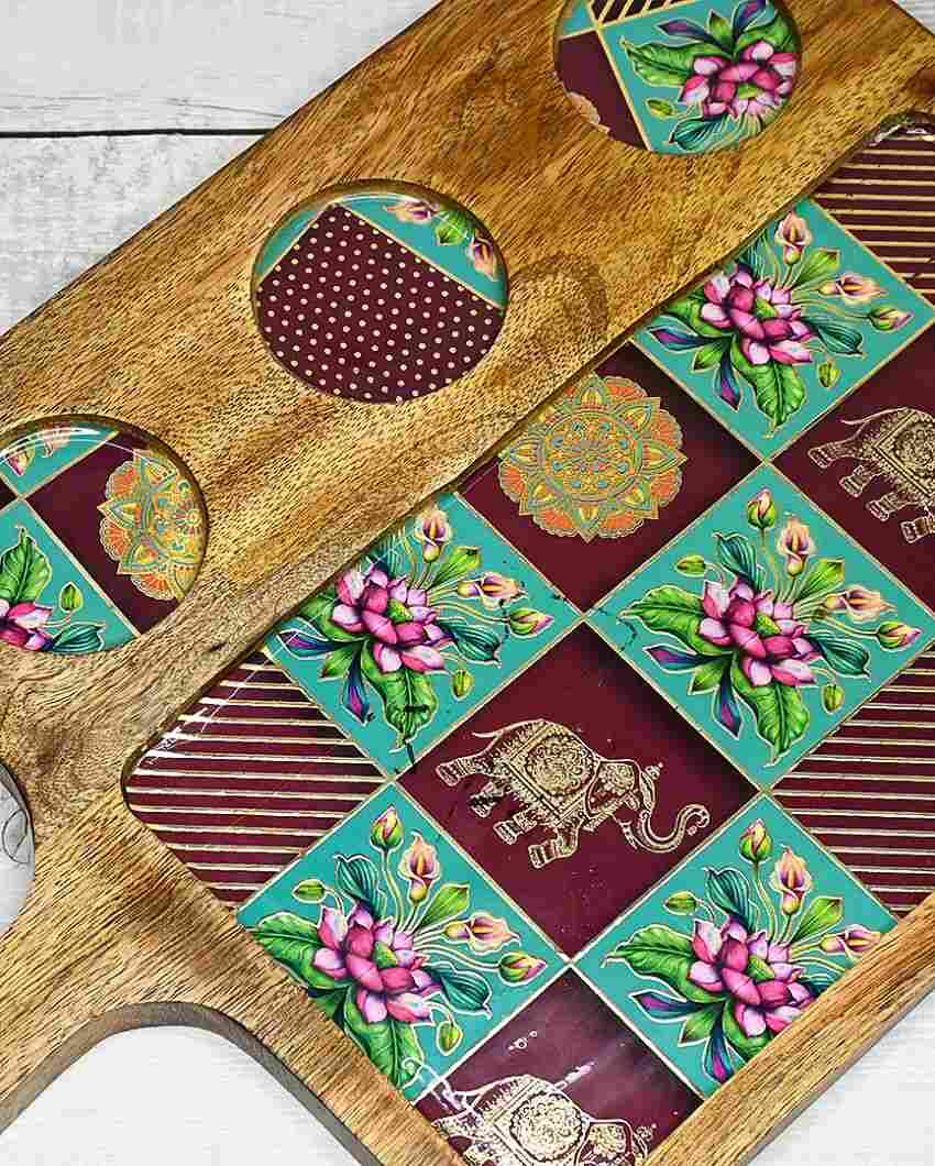 Rajasthani Mango Wood Serving Platter | 9 x 15 inches