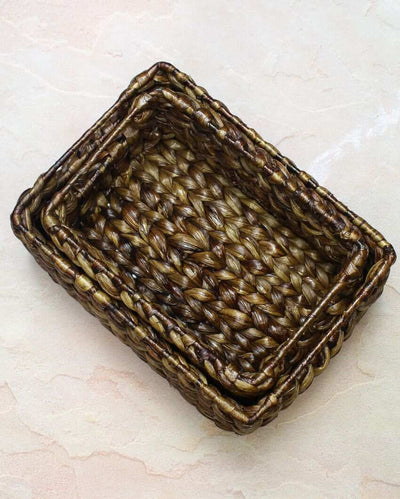 Cane Table Baskets | Set Of 2