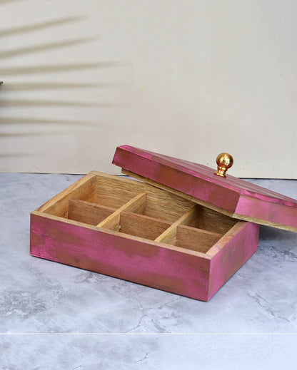 Multipurpose Wooden Knob Box | 9 x 9 x 3 inches