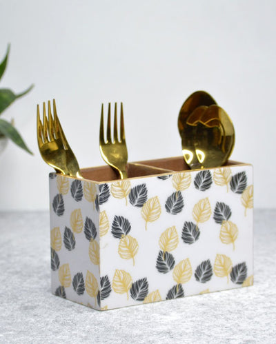 Monochrome Gold Foil Cutlery Holders | Set Of 2 | 6 x 3 x 4 inches