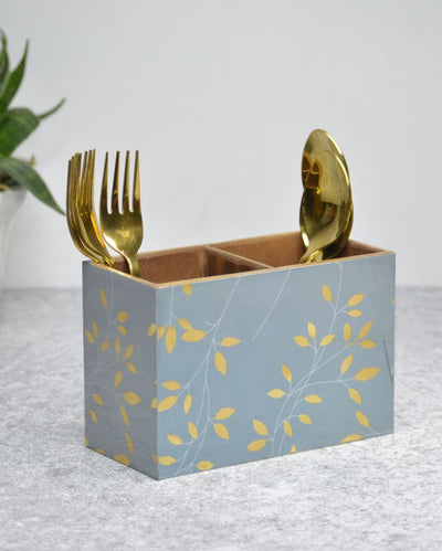 Botanical Golden Cutlery Holders | Set Of 2 | 6 x 3 x 4 inches