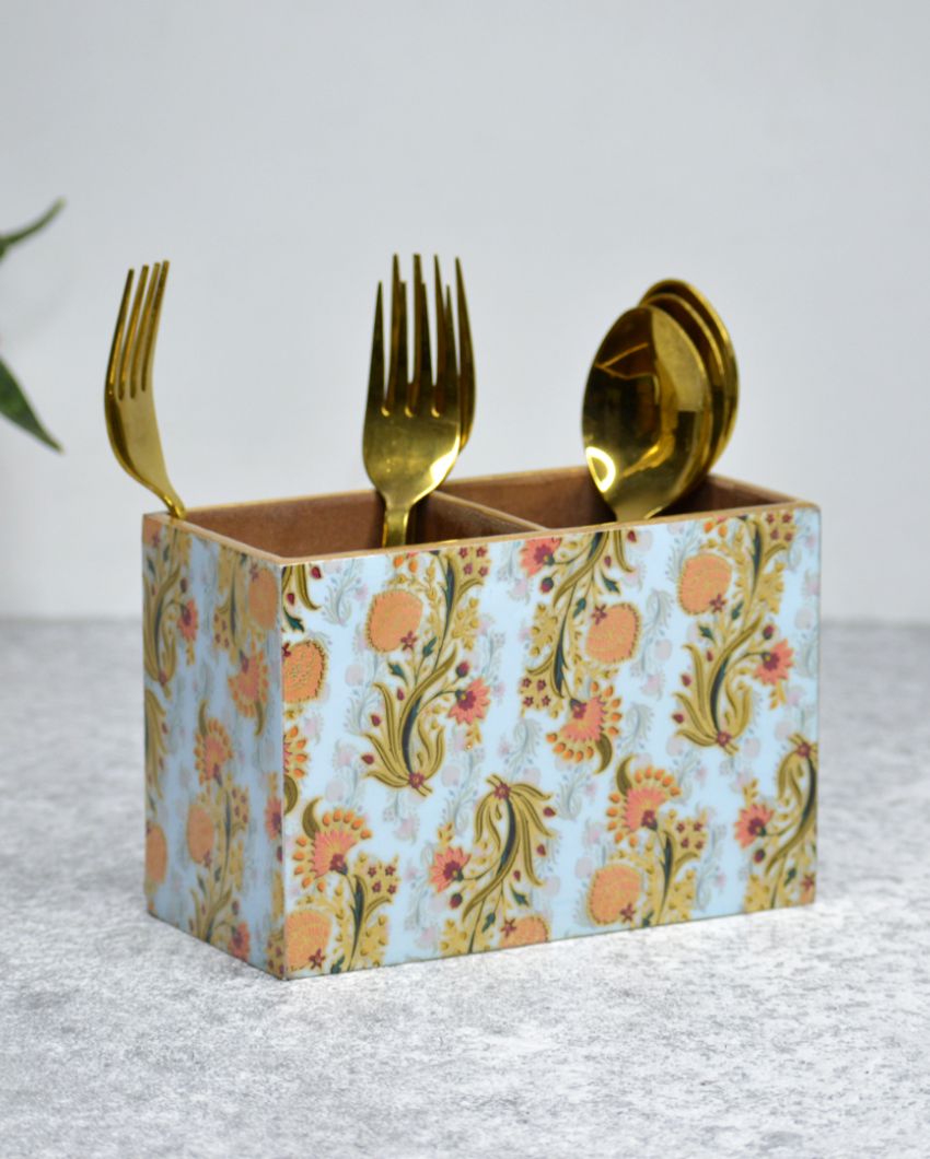 Floral Multicolor Cutlery Holders | Set Of 2 | 6 x 3 x 4 inches