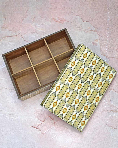 Pattern Tea and Multipurpose Boxes | Set Of 2 | 9 x 6 x 3 inches