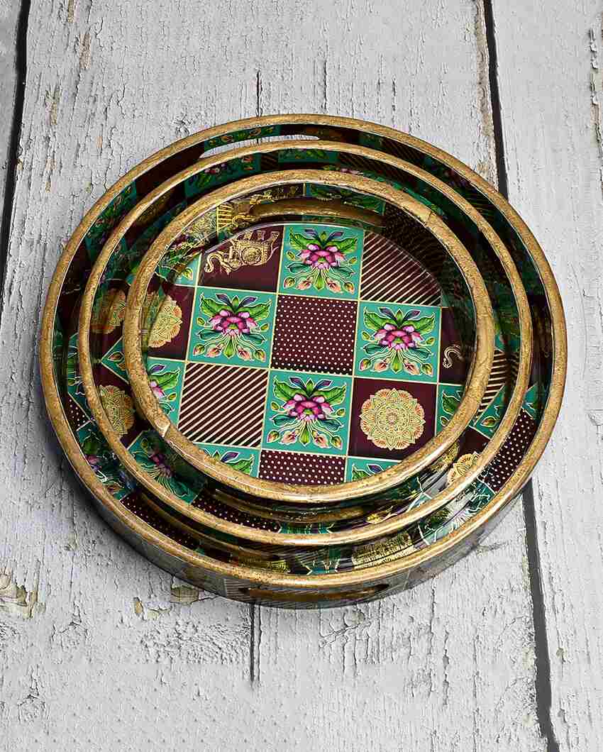 Rajasthani Wooden Round Trays | Set Of 3