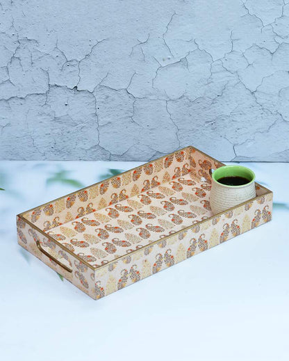 Exquisite Multicolor Wooden Rectangular Trays | Set Of 3