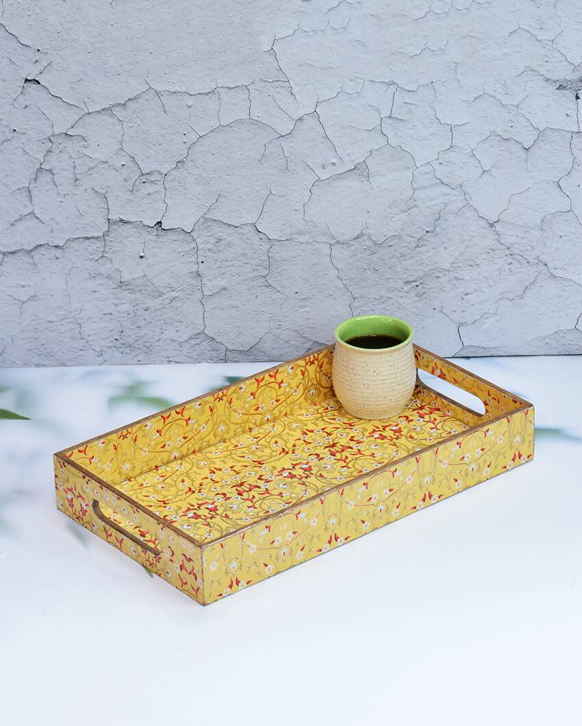 Bright Wooden Rectangular Trays | Set Of 3