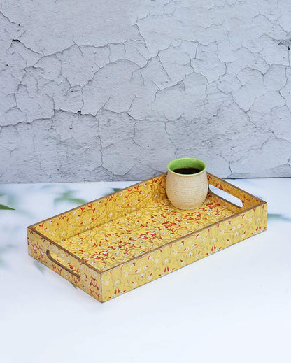 Bright Wooden Rectangular Trays | Set Of 3