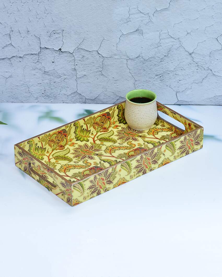 Indian Crafted Wooden Rectangular Trays | Set Of 3