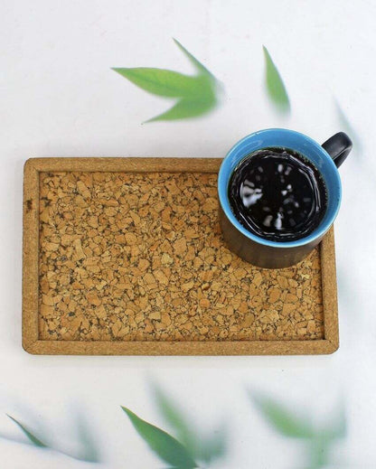 Elegant Cork Rectangle Serving Tray | 9 x 6 inches