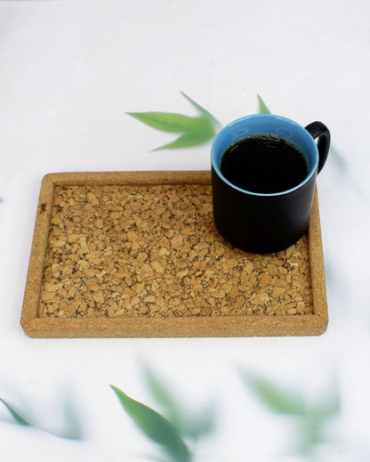 Elegant Cork Rectangle Serving Tray | 9 x 6 inches