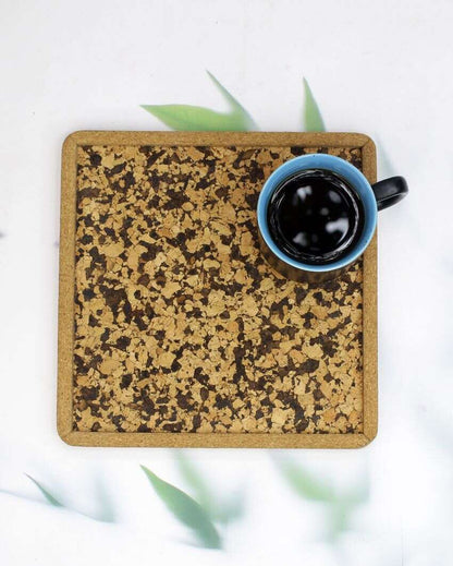 Square Cork Serving Pattern Tray | 9 x 9 inches