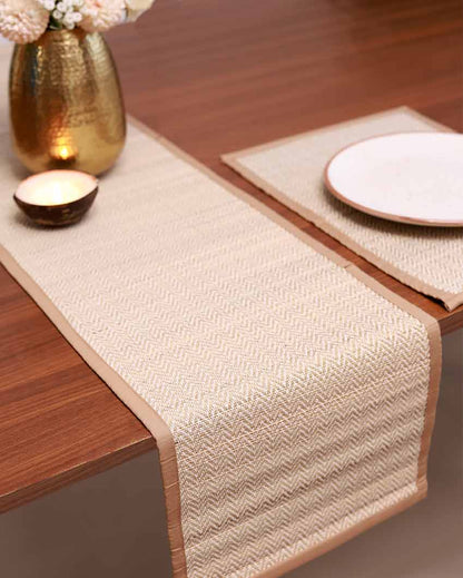 Fawn Madurkathi Chevron Table Runner | 60 x 12 inches