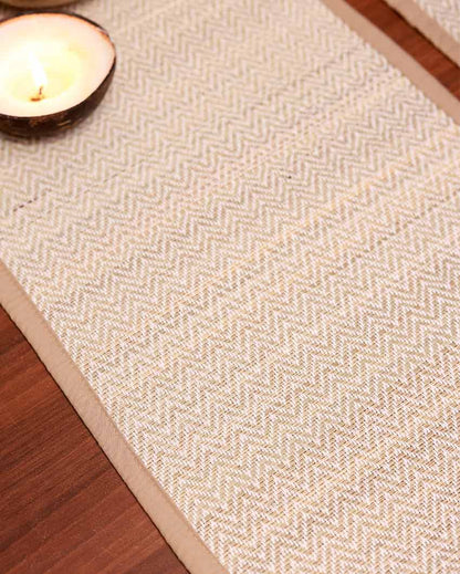 Fawn Madurkathi Chevron Table Runner | 60 x 12 inches