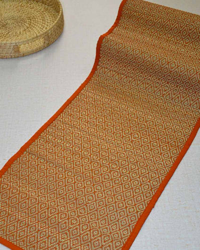 Madurkathi Diamond Table Runners Orange | 60 X 12 Inches