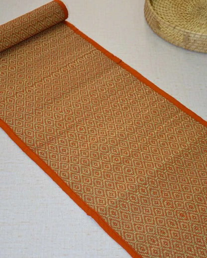 Madurkathi Diamond Table Runners Orange | 60 X 12 Inches