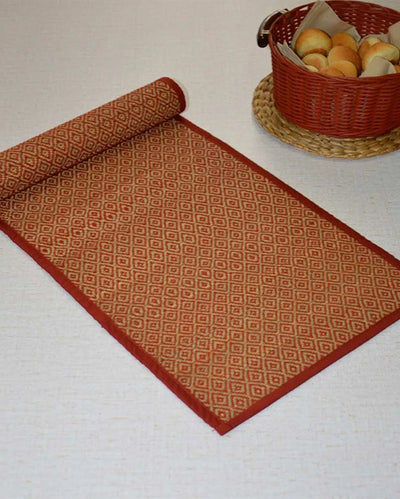 Maroon Madurkathi Diamond Table Runner | 60x12 inches