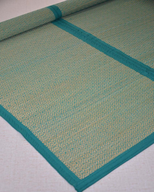 Teal Madurkathi Floor Mat | 60 x 36 inches