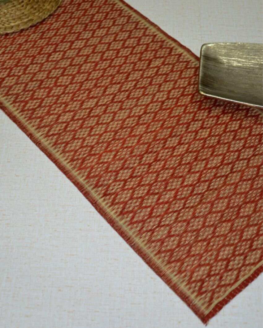 Masland Madurkathi Rust & Beige Table Runner | 60 x 12 inches