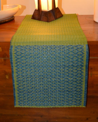 Artisan Masland Green Blue Table Runner | 60 x 12 inches